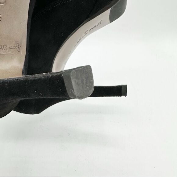 Paul Green Black Elastic Suede Cage Platform Heels Sz 5 - Picture 10 of 13